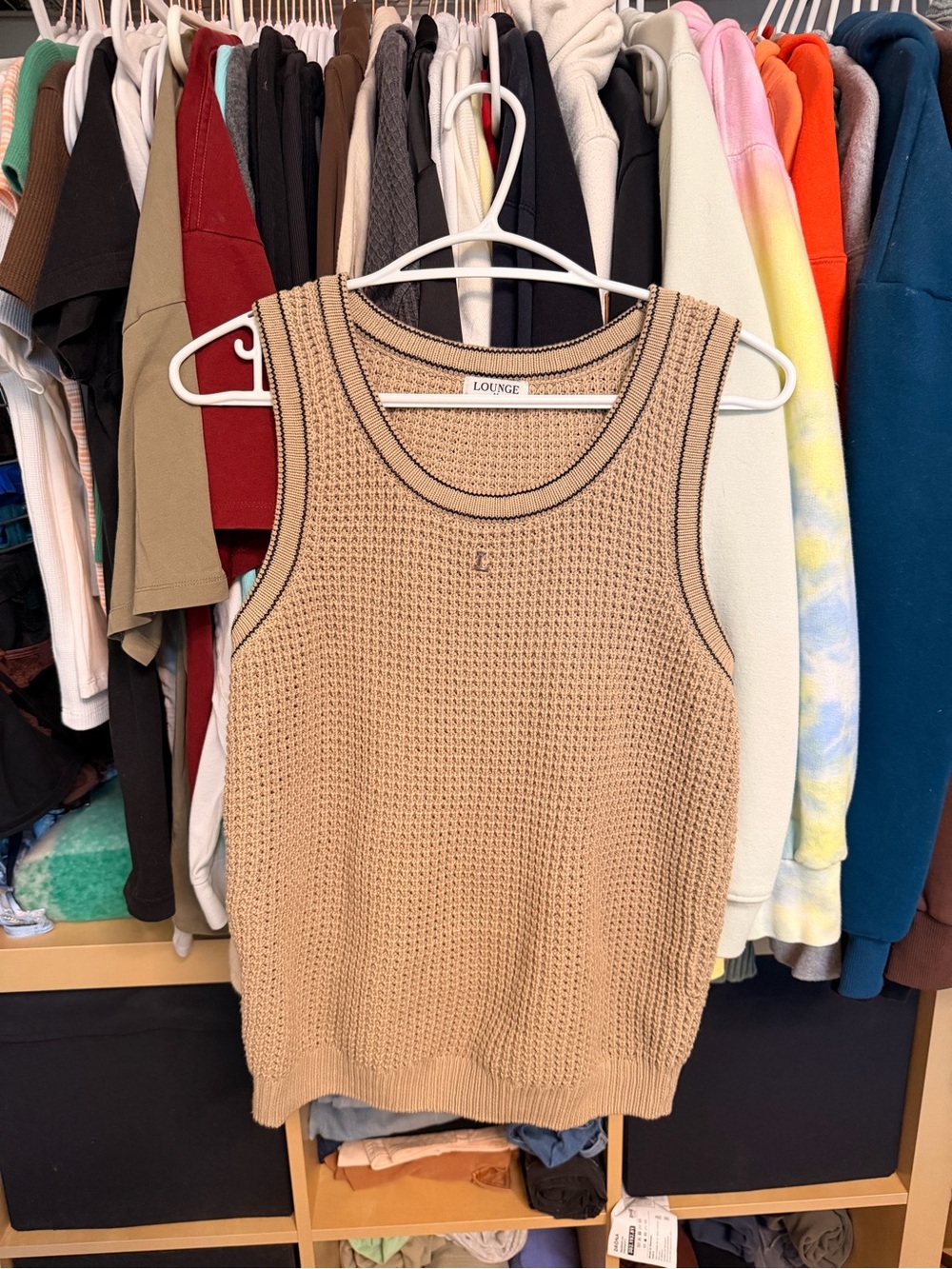 Lounge Knit Tank Camisole in Tan